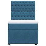 vidaXL Sommier à lattes de lit avec matelas bleu 90x200 cm velours