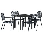 vidaXL Ensemble salle à manger 5 pièces acier anthracite