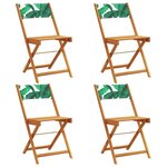vidaXL Chaises de jardin pliantes lot de 4 vert tissu et bois massif