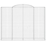 vidaXL Paniers à gabions arqués 3 Pièces 300x50x220/240 cm fer galvanisé