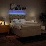 vidaXL Sommier à lattes de lit avec matelas Crème 160x200 cm Tissu