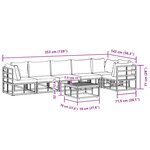 vidaXL Ensemble de canapé de jardin avec coussin 7 Pièces Noir Aluminium