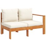 vidaXL Salon de jardin avec coussins 6 Pièces bois d'acacia solide