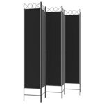 vidaXL Cloison de séparation 6 panneaux Noir 240x220 cm Tissu