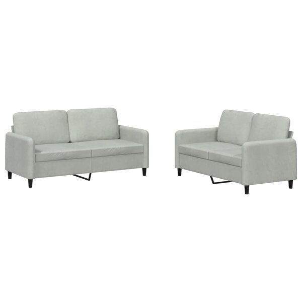 vidaXL Ensemble de canapés 2 Pièces gris clair velours