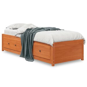vidaXL Lit de jour sans matelas cire marron 80x200 cm bois pin massif