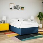 vidaXL Sommier à lattes de lit avec matelas Bleu 140x190 cm Tissu