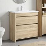 vidaXL Meuble sous lavabo de salle de bain Chêne Sonoma