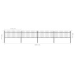 vidaXL Clôture de jardin avec dessus en lance Acier 6 8x0 8 m Noir