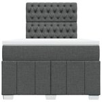 vidaXL Sommier à lattes de lit avec matelas Gris foncé 120x200cm Tissu