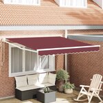 vidaXL Auvent manuel rétractable bordeaux 300x250 cm