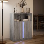 vidaXL Buffet avec LED sonoma gris 77x34x100 cm bois d'ingénierie