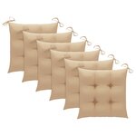 vidaXL Chaises pliables d'extérieur lot de 6 et coussins Bois d'acacia
