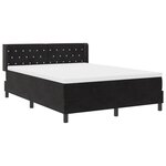 Lit Box Spring vidaXL avec Matelas Noir 160x200 cm Velours
