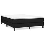 vidaXL Sommier à lattes de lit avec matelas Noir 140x190 cm Tissu