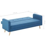 vidaXL Canapé Tissu Bleu