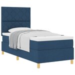 vidaXL Lit à ressorts avec tête de lit Bleu 90 x 200 cm tissu