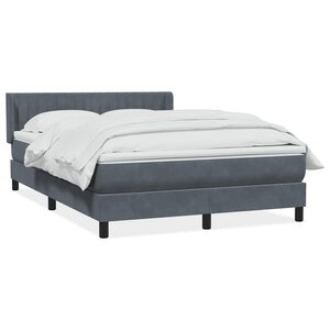 vidaXL Sommier à lattes de lit et matelas gris foncé 140x210cm velours