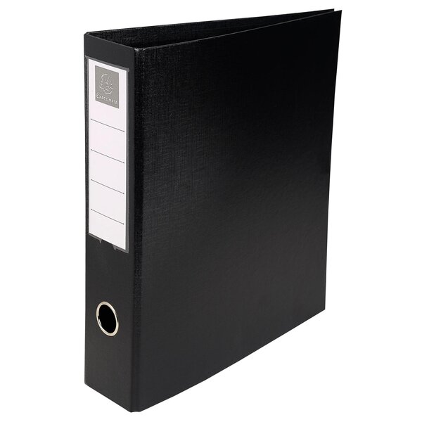 Classeur Rembordé Pvc 4 Anneaux En D De 50mm En 3ème De Couverture - A4 Maxi - Noir - X 10 - Exacompta