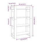 vidaXL Bibliothèque/Cloison Marron miel 80x35x125 cm Bois massif