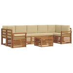 vidaXL Ensemble de canapés d'extérieur 8 pc Naturel et Beige
