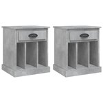 vidaXL Tables de chevet 2 Pièces gris béton 43x36x50 cm