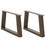 vidaXL Pieds de table basse en forme de V  2 pièces  acier naturel  50 x (30-31 3) cm