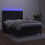 vidaXL Sommier à lattes de lit matelas et LED Noir 140x200 cm Velours