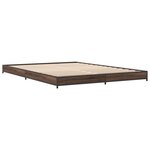 vidaXL Cadre de lit chêne marron 135x190 cm bois d'ingénierie et métal