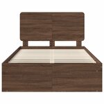 vidaXL Cadre de lit Chêne brun 120 x 200 cm Bois de pin massif