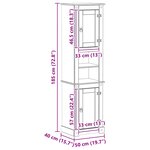 vidaXL Cabinet de salle de bain Blanc 50 x 40 x 185 cm Pin massif