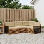 vidaXL Ensemble de canapés d'extérieur 4 Pièces Naturel et Beige