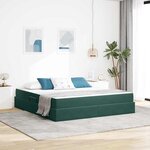 vidaXL Lit avec rangement et matelas Vert foncé 180 x 200 cm Velours