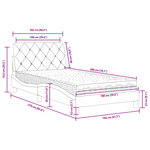 vidaXL Lit avec matelas gris foncé 100x200 cm velours