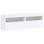 vidaXL Ensemble de meubles TV muraux 7 Pièces avec lumières LED blanc