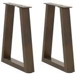 vidaXL Pieds de table basse en forme de V  2 pièces  acier naturel  28 x (42-43 3) cm