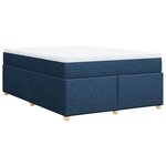 vidaXL Sommier à lattes de lit avec matelas Bleu 160x200 cm Tissu