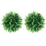 vidaXL Boules de buis artificielles avec lumières LED 2 Pièces vert 20 cm