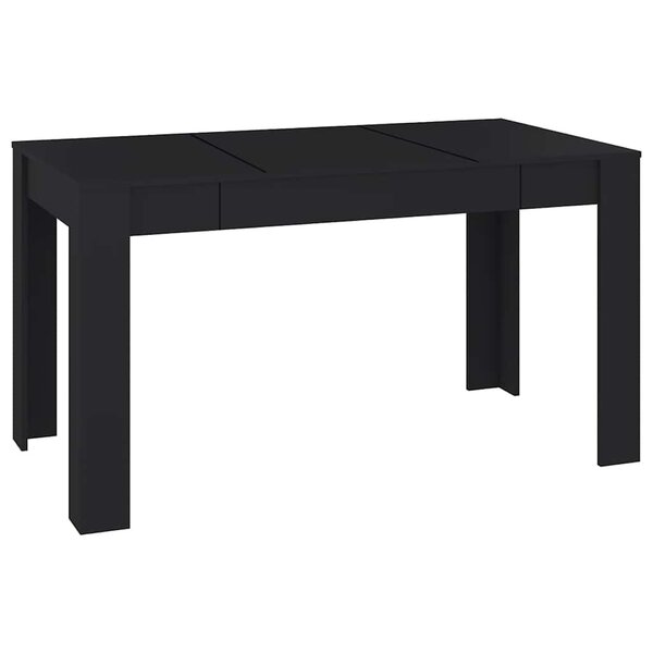 vidaXL Table à manger Noir 140x74 5x76 cm Bois d'ingénierie