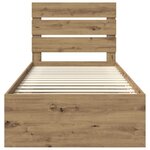 vidaXL Cadre de lit Chêne artisan 90 x 190 cm Bois de pin massif
