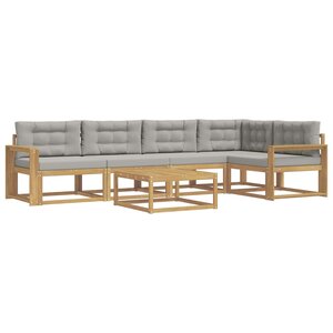 vidaXL Ensemble de canapés d'extérieur 6 pc Blanc et gris clair