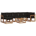 vidaXL Ensemble de canapés d'extérieur 8 pc Naturel et Noir