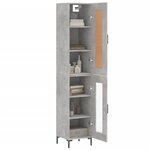 vidaXL Buffet haut Gris béton 34 5x34x180 cm Bois d'ingénierie