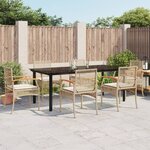 vidaXL Ensemble à manger de jardin et coussins 7 Pièces beige poly rotin