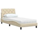 vidaXL Lit avec matelas crème 80x200 cm tissu