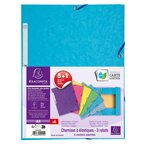 Lot De 5+1 Chemises En Carte Lustrée 400g/m2 - A4 - Couleurs Assorties - X 8 - Exacompta
