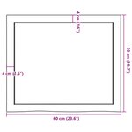 vidaXL Étagère murale 60x50x(2-6) cm bois de chêne massif non traité