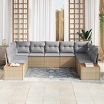 vidaXL Ensemble de canapé de jardin 5 Pièces Beige et Gris clair