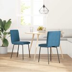 vidaXL Chaises à manger lot de 2 Bleu Velours