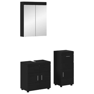 vidaXL Ensemble de mobilier de salle de bain avec tiroir TULUM Noir